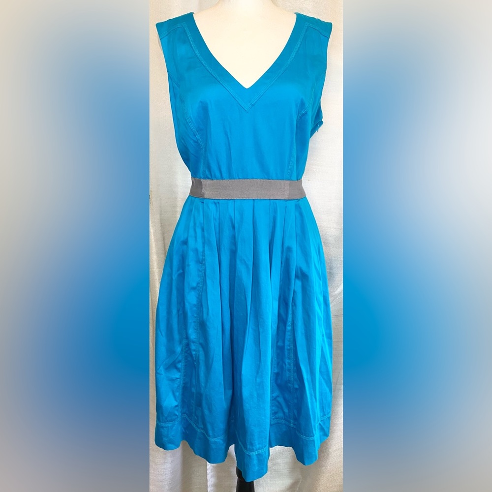 Nine West Sleeveless Blue A-Line Dress